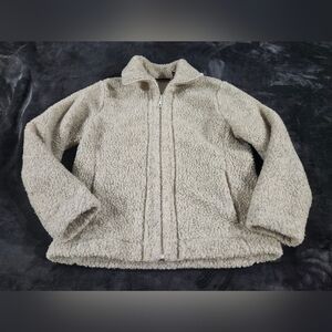 Oxford Fulham Womens Cream Zip-Up Fleece Sweater Size Medium